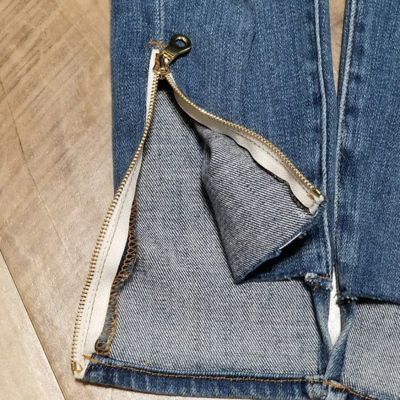 FRAME Le Garcon Low Rise Boyfriend Blue Jeans 23 Womens Slim Straight Step Ankle - Picture 5 of 12